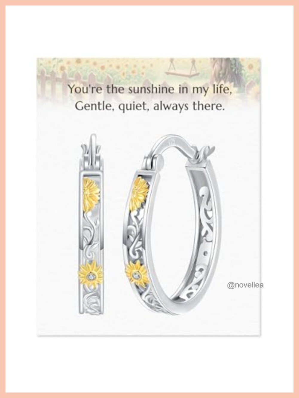 925 Sterling Silver Sunflower Huggie Hoop Earrings Gold Plated Hypoallergenic